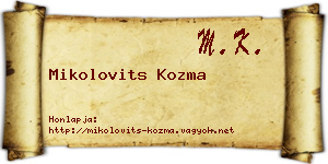 Mikolovits Kozma névjegykártya